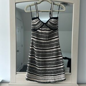 Zara black and tan knit dress size small